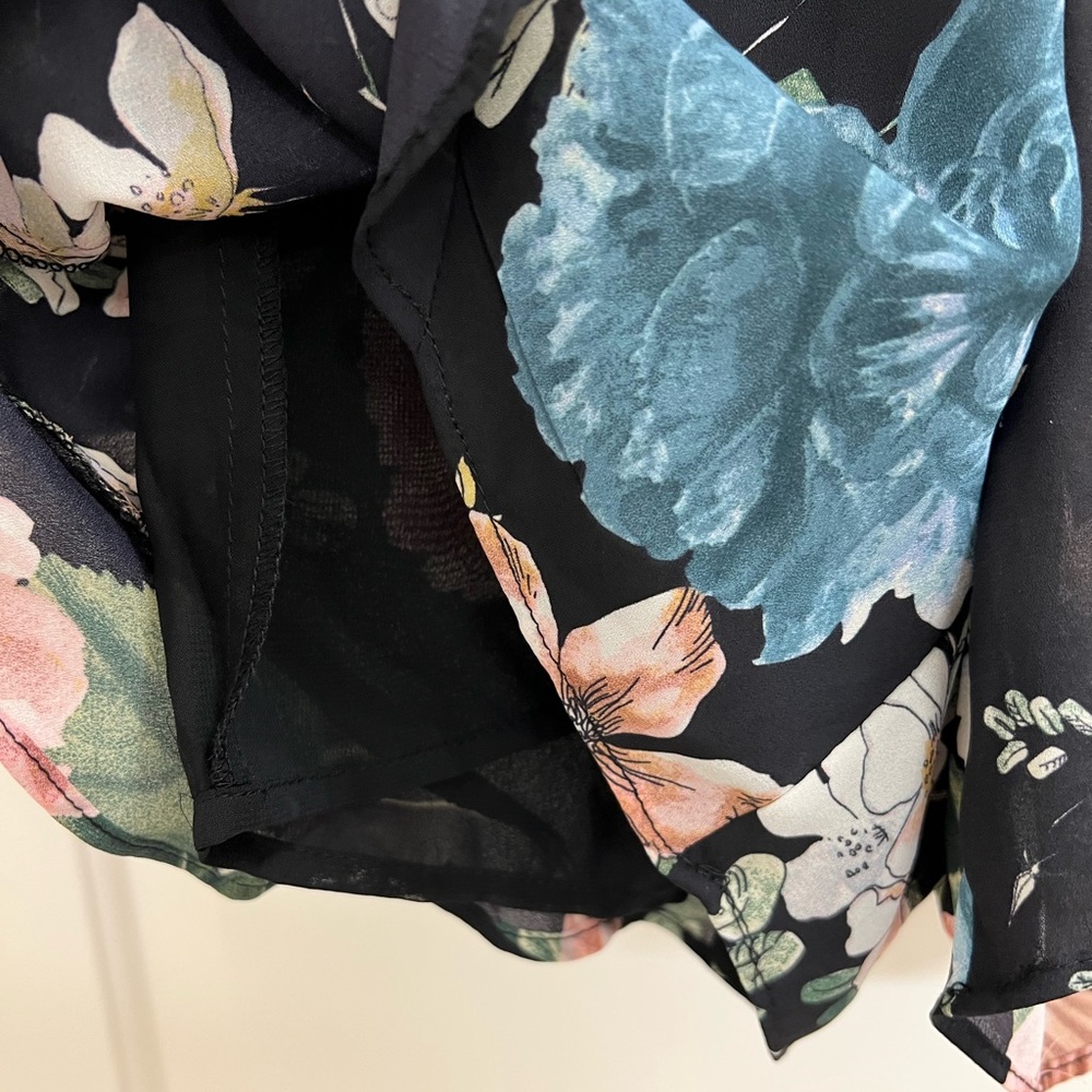 NWT Revolve Bardot Amelia Floral Lace Up Front Ruffle Romper - Picture 10 of 12